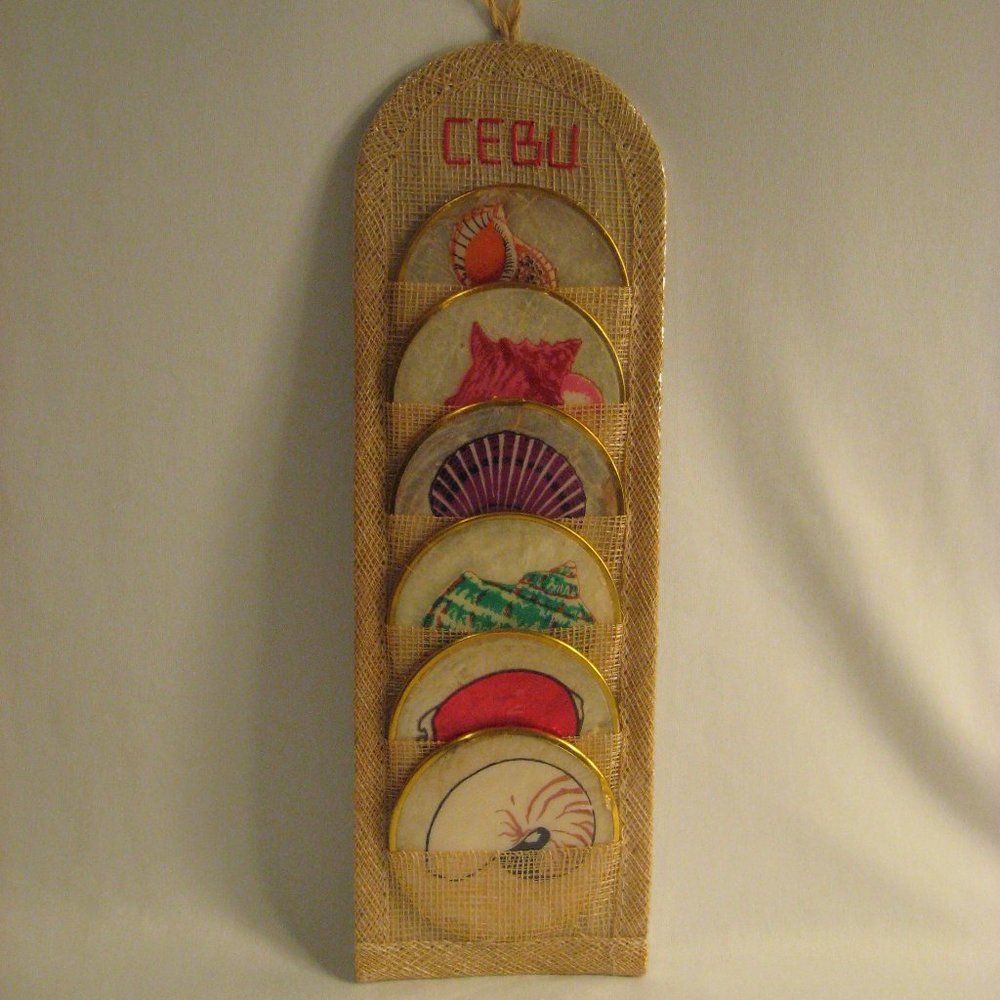 CEBU PHILLIPPINES COASTERS IN WALL HANGER - NIP
